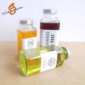 Chai Vuông Cao Nắp Nhôm