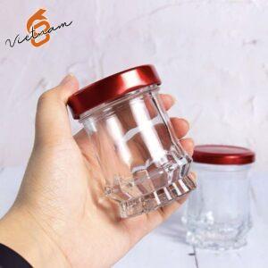 Hũ Sen Cao Nắp Thiếc Màu Đỏ Đô