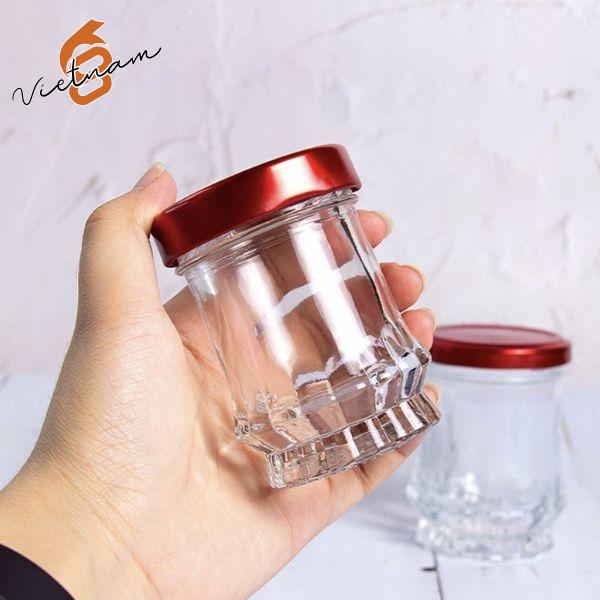 Hũ Sen Cao Nắp Thiếc Màu Đỏ Đô