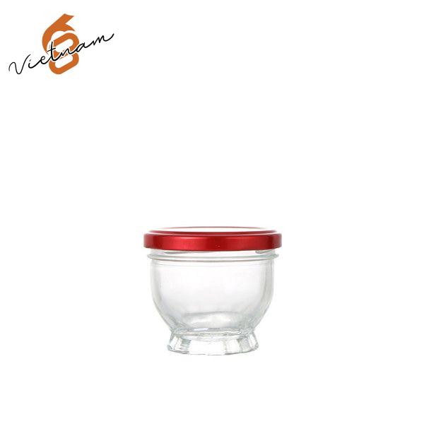 Hũ Sen Lùn Nắp Thiếc Màu Đỏ Đô