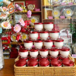 Hũ Sen Lùn Nắp Thiếc Màu Đỏ Đô