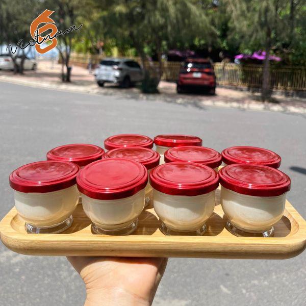 Hũ Sen Lùn Nắp Thiếc Màu Đỏ Đô