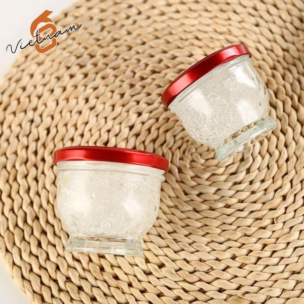 Hũ Sen Lùn Nắp Thiếc Màu Đỏ Đô