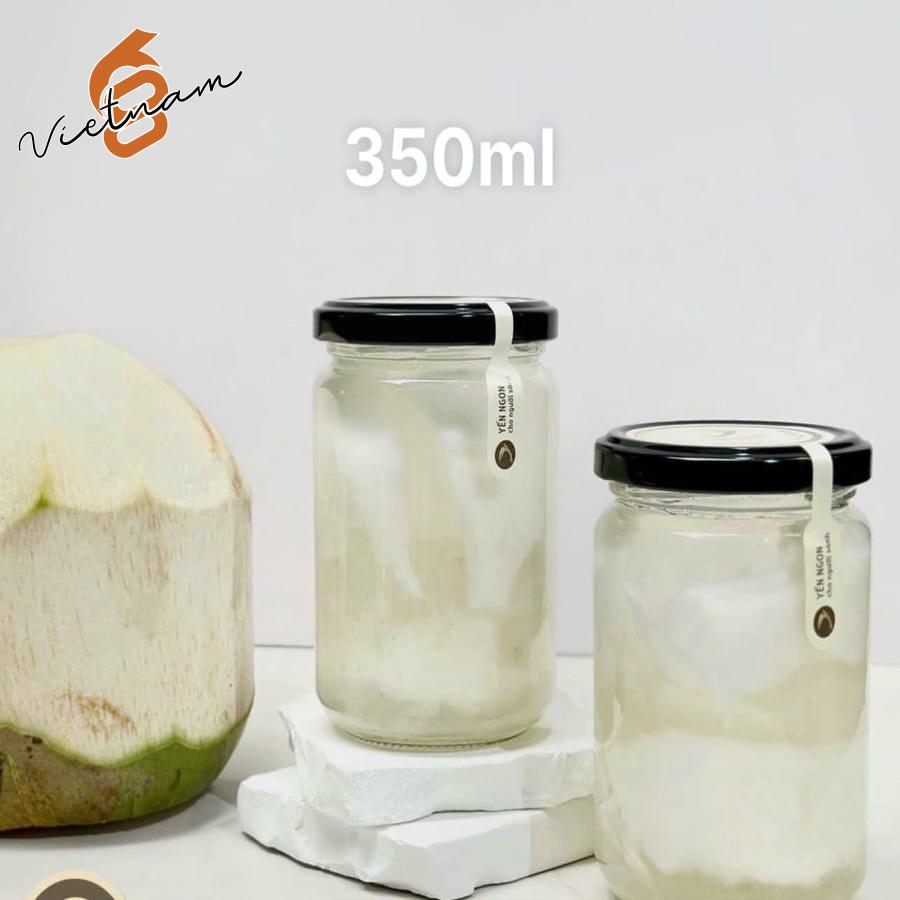 Hũ Thủy Tinh Tròn Nắp Thiếc 350ml