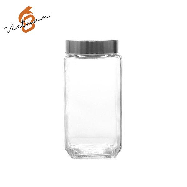 Hũ Vuông 1000ml Nắp Inox