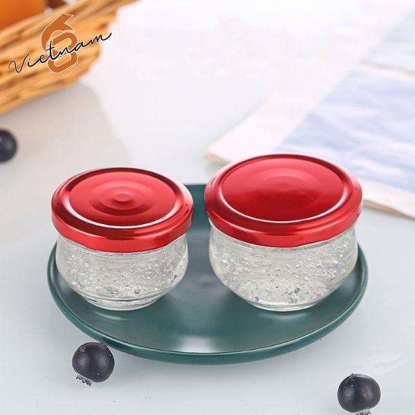 Hũ Yến Bát Nắp Thiếc Màu Đỏ Đô