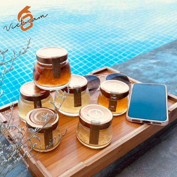 Hũ Yến Bầu Nắp Thiếc Màu Vàng Đồng