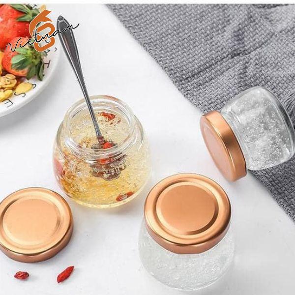 Hũ Yến Bầu Nắp Thiếc Màu Vàng Đồng