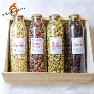 Chai Trà Tròn Nắp Gỗ