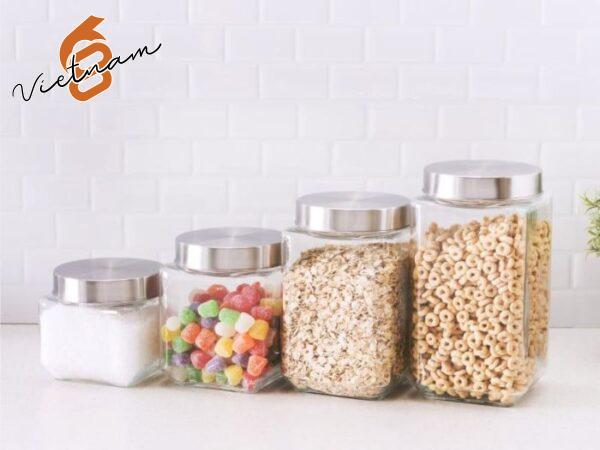 hũ thủy tinh vuông